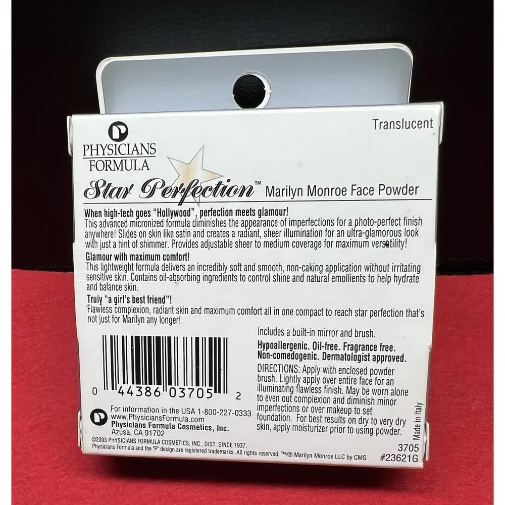 PHYSICIANS FORMULA Star Perfection Marilyn Monroe Face Powder #3705 Translucent‎